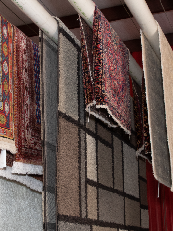 oriental rugs being cleaned at a carpet tech facility