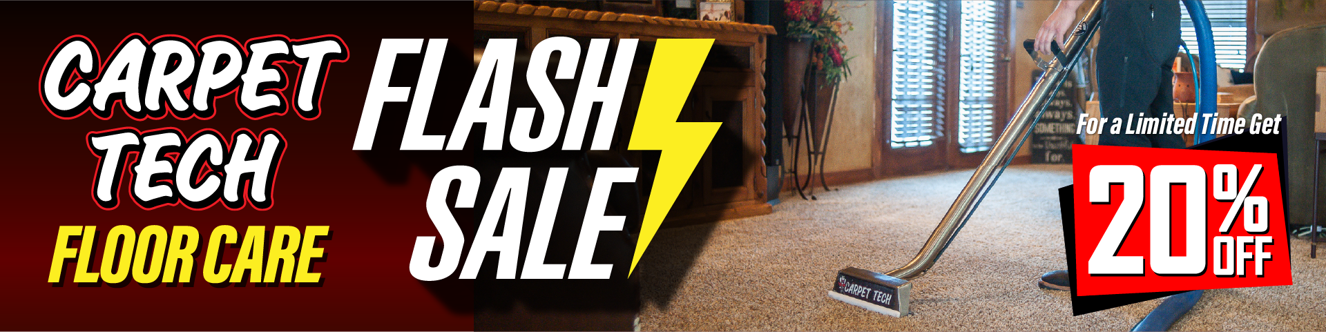 Carpet Tech Floor Care Flash Sale. Get 20% Off Floor Care
