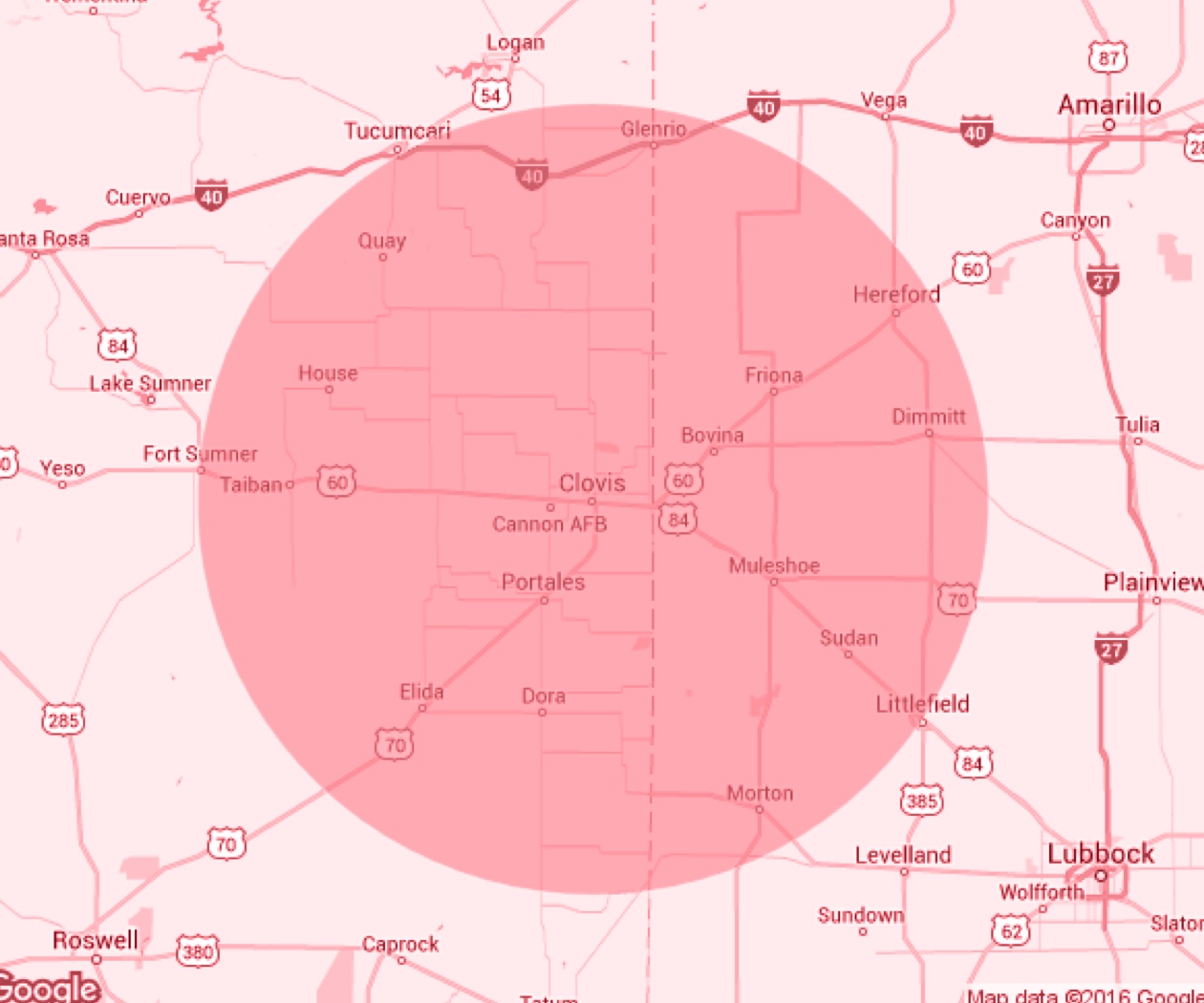 Map does not encompass all locations served. Please call for service area.