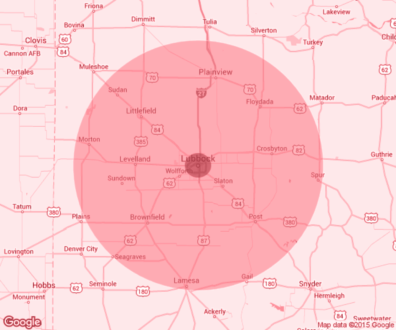 Map does not encompass all locations served. Please call for service area.