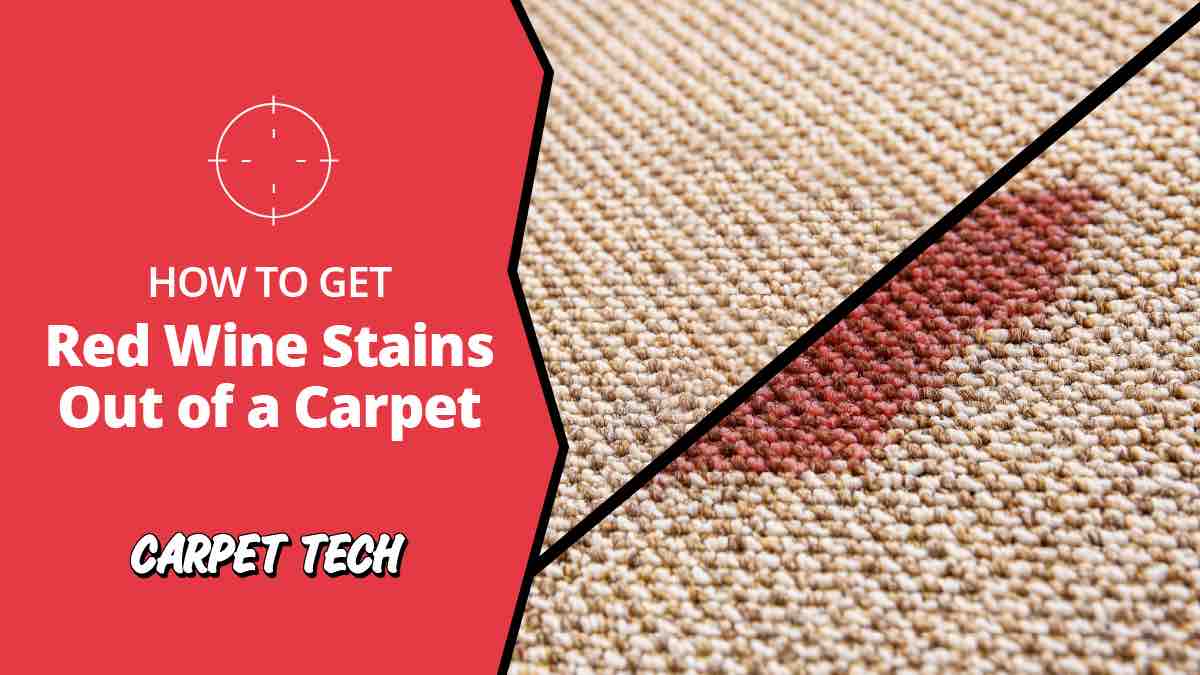 Carpet with removal of red wine stain
