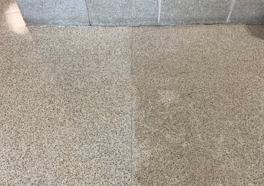 Natural stone before and after