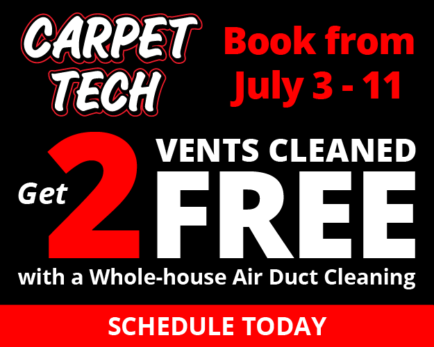 Book from July 3-11 and get 2 vents cleaned free with a whole-house air duct cleaning. Schedule today!