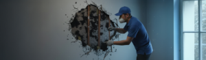 mold remediation work in a house