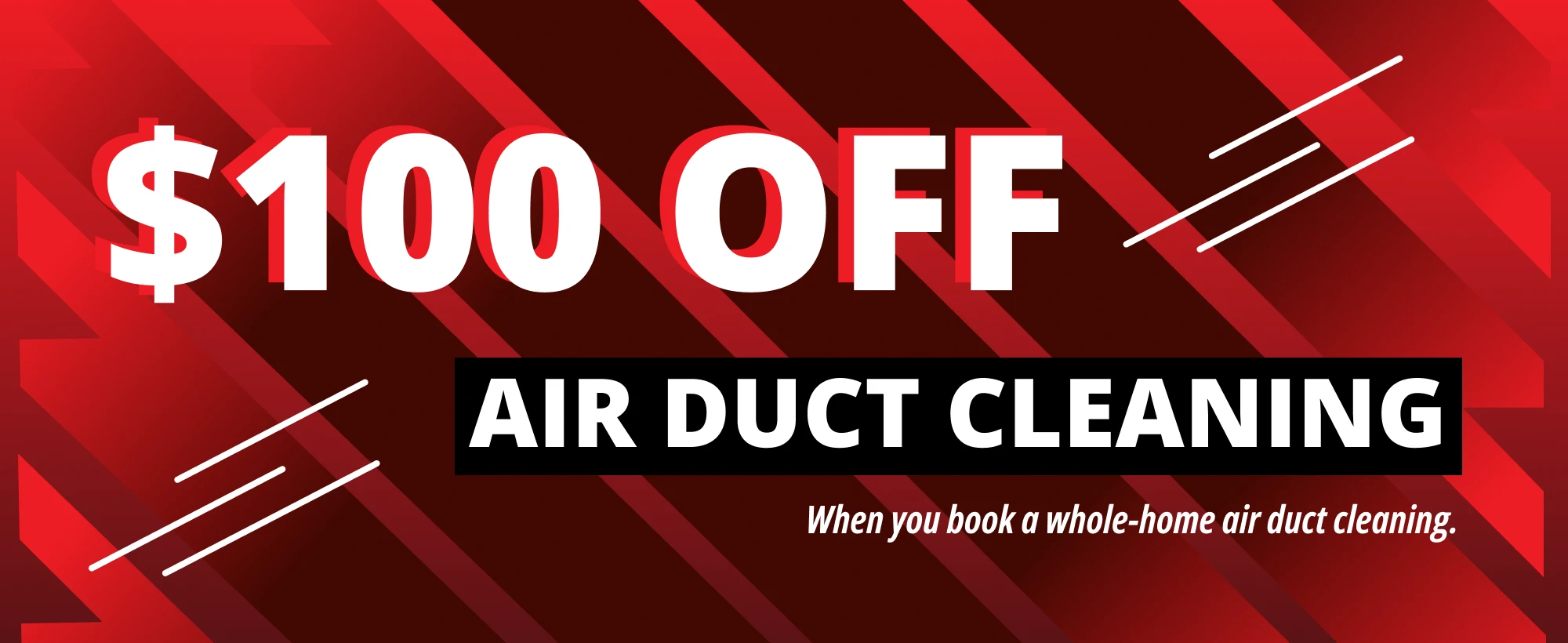 $100 off air duct cleaning